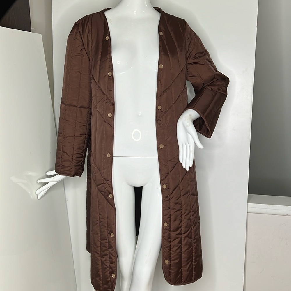 Brown Quilted Nylon Sz 6-8 Coat Liner